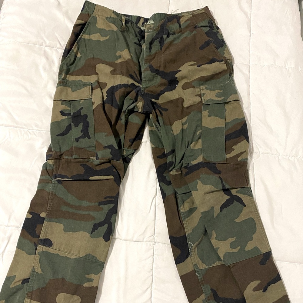 Army print pants.